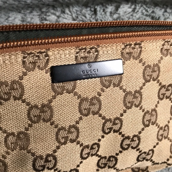 Gucci Monogram Canvas Pochette Clutch in Khaki. - Picture 2 of 8